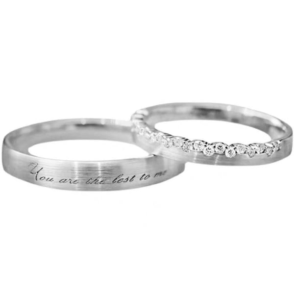 English Letters Couple Engagement Ring