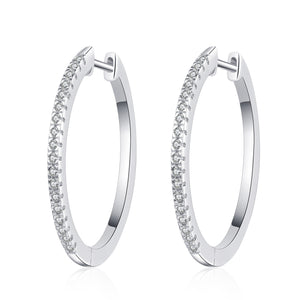 Moissanite Pave Setting Hoop Earrings
