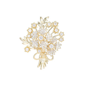 Floral Flower Bouquet Wedding Brooch