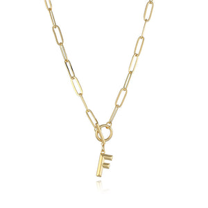 Gold Initial Letter Pendant Necklace
