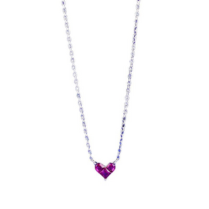 Dainty Pink Heart Pendant Necklace