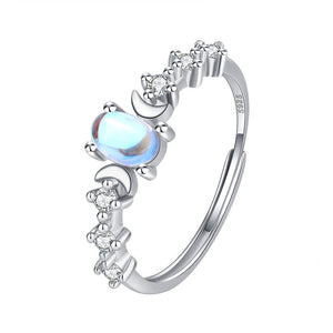 Oval Cut Moonstone Stacking Ring