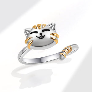 Cute Cat Anxiety Fidget Spinner Bypass Ring