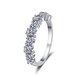 Mixed Cut Moissanite Eternity Wedding Ring