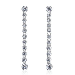 Moissanit-Rauten-Tropfen-Ohrstecker