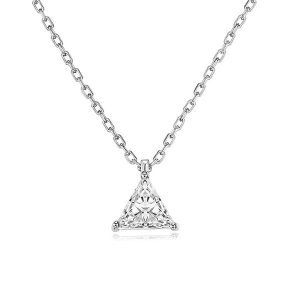 Solitaire Triangle Pendant Necklace