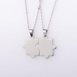 Puzzle Matching Couple Pendant Necklace