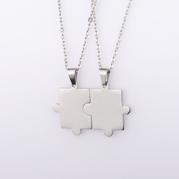 Puzzle Pendant Couple Necklace