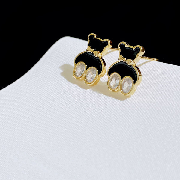 Tiny Bear Stud Earrings