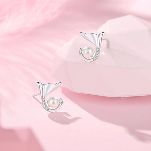 Boucles d'oreilles pendantes de plage en perles sirène pour mariage