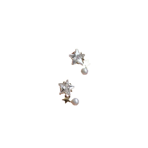 Star Pearl Stud Earrings