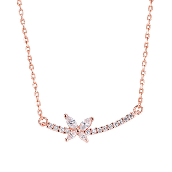 Smile Butterfly Bar Necklace