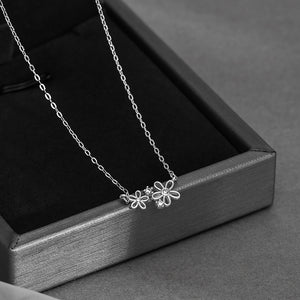 Dainty Double Flower Charm Necklace