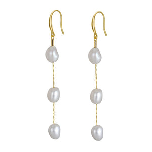 Baroque Pearl Drop Wedding Statement Earrings