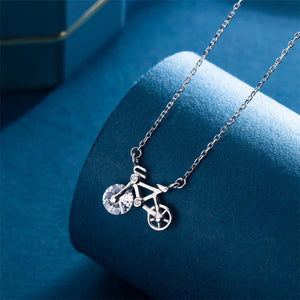 Dainty Bicycle Charm Pendant Necklace