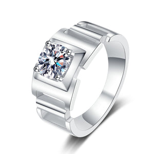 Four-Prong Moissanite Wedding Band Ring