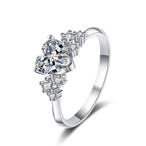 Heart Moissanite Eternity Engagement Ring