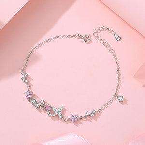 Cherry Blossom Butterfly Charm Bracelet
