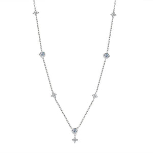 Moissanite Four Leaf Clover Station Necklace