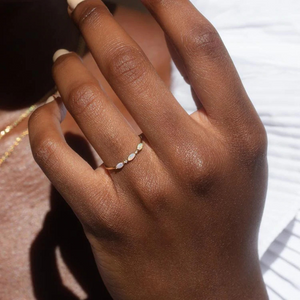 Dainty Marquise Opal Stacking Ring