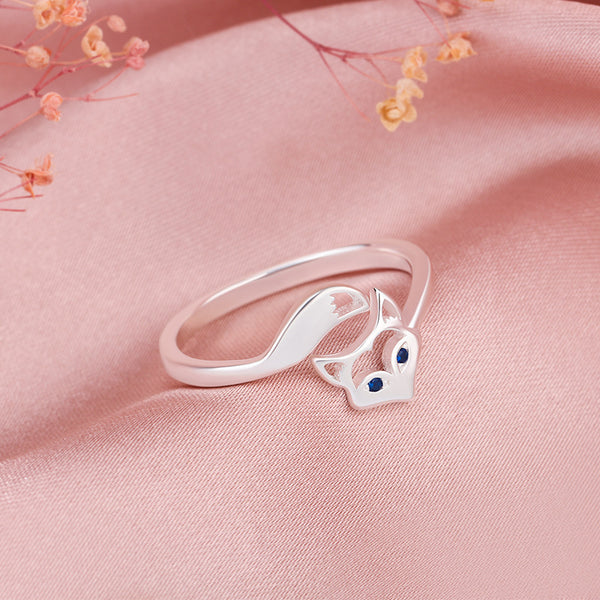 Dainty Cute Fox Stacking Bypass Ring