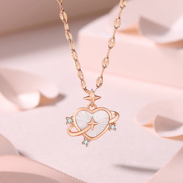 Dainty Star Heart Necklace