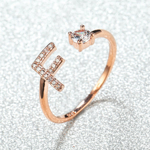 Initial Letter Adjustable Stacking Ring
