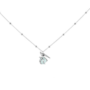 Dainty Green Fluorite Bird Pendant Necklace