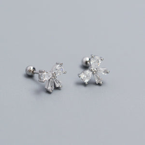 Bow Bowknot Screw Back Stud Earrings