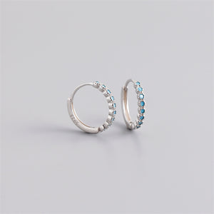 Blue Gemstone Boho Huggie Hoop Earring