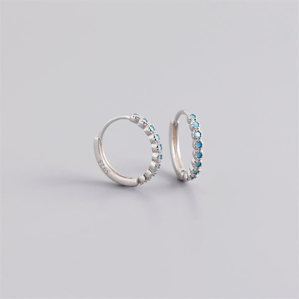 Blue Stone Hoop Wedding Earring