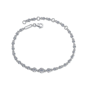 Moissanite Bezel Setting Stacking Bracelet
