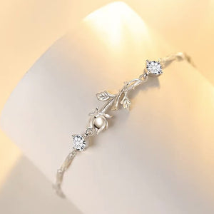 Dainty Rose Flower Charm Bracelet