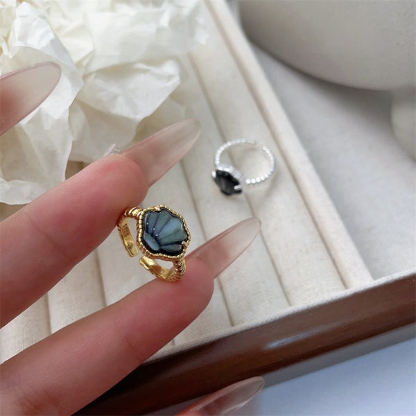 Natural Shell Agate Ring
