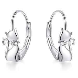 Dainty Cat Hoop Earrings