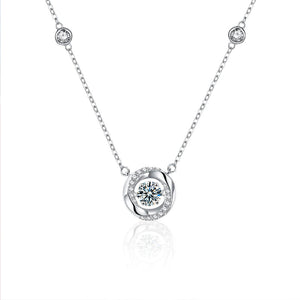 Moissanite Dancing Stone Pendant Necklace