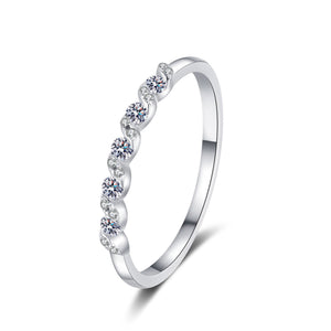Moissanite Ocean Sea Wave Wedding Ring
