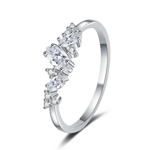 Marquise Cut Moissanite Cluster Wedding Ring