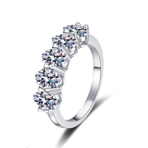 Moissanite Oval Cut Wedding Eternity Ring