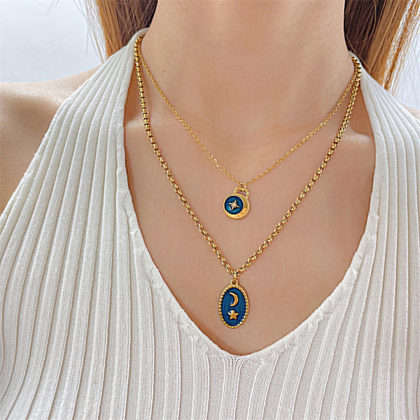 Star Moon Layered Necklace