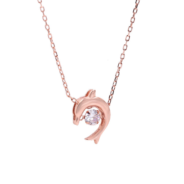 Dancing Stone Dolphin Pendant Necklace