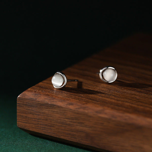 Dainty Opal Stud Earrings