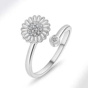 Sunflower Anxiety Fidget Spinner Bypass Ring