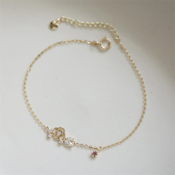 Gold Rose Flower Bracelet