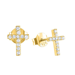 Tiny Small Cross Cartilage Stud Earrings