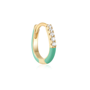 Kleine Huggie-Creolen mit farbigem Emaille