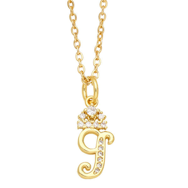 Gold Lowercase Initial Letter Necklace