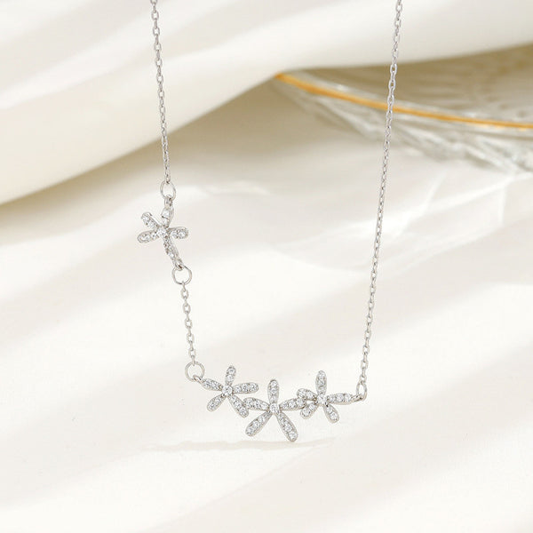 Four Flower Charm Necklace