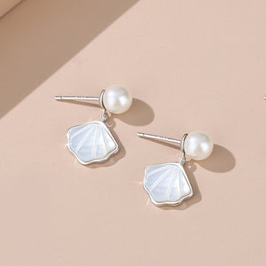 Mother of Pearl Seashell Dangle Earrings
