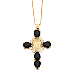 Virgin Cross Charm Pendant Necklace